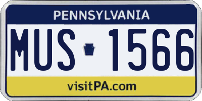 PA license plate MUS1566