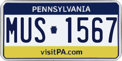 PA license plate MUS1567