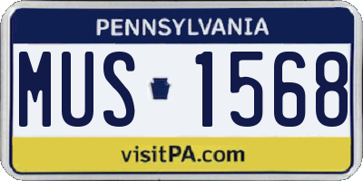 PA license plate MUS1568