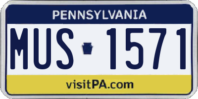 PA license plate MUS1571