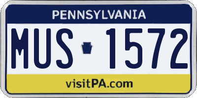 PA license plate MUS1572