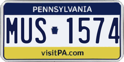 PA license plate MUS1574