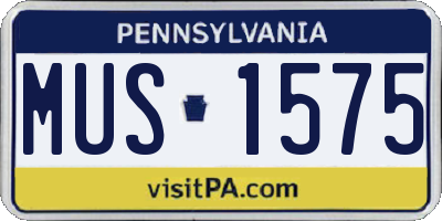 PA license plate MUS1575