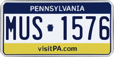 PA license plate MUS1576