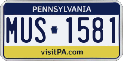 PA license plate MUS1581