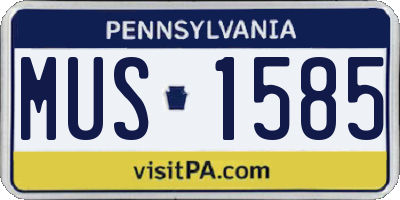 PA license plate MUS1585