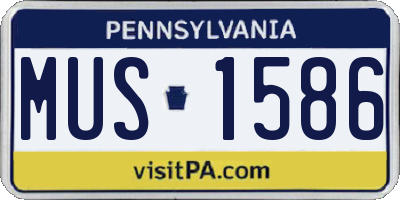 PA license plate MUS1586
