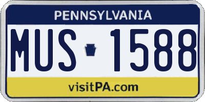 PA license plate MUS1588