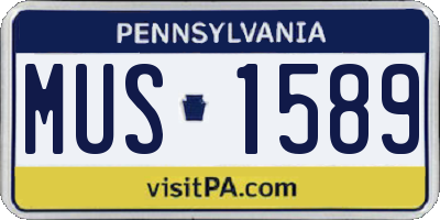 PA license plate MUS1589
