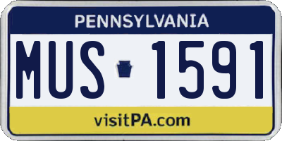 PA license plate MUS1591