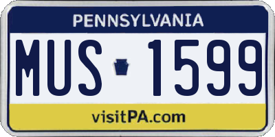 PA license plate MUS1599