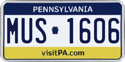 PA license plate MUS1606
