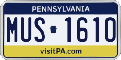 PA license plate MUS1610