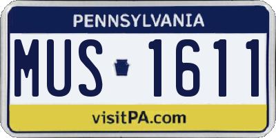 PA license plate MUS1611
