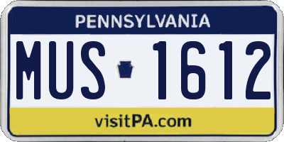 PA license plate MUS1612