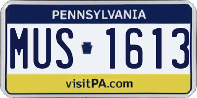 PA license plate MUS1613