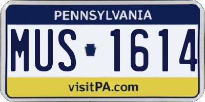 PA license plate MUS1614