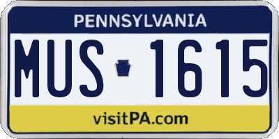 PA license plate MUS1615