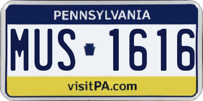 PA license plate MUS1616
