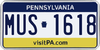PA license plate MUS1618