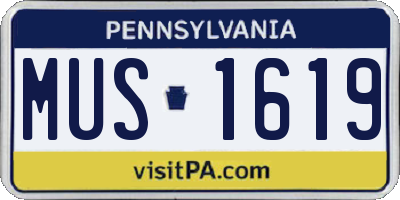 PA license plate MUS1619