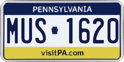 PA license plate MUS1620