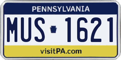 PA license plate MUS1621