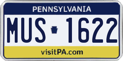 PA license plate MUS1622