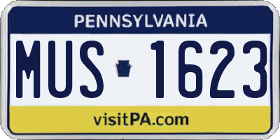 PA license plate MUS1623