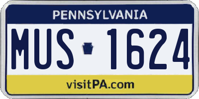 PA license plate MUS1624