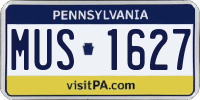 PA license plate MUS1627