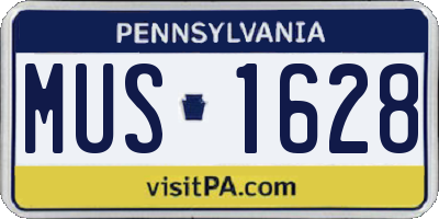 PA license plate MUS1628