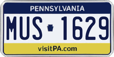 PA license plate MUS1629