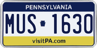PA license plate MUS1630