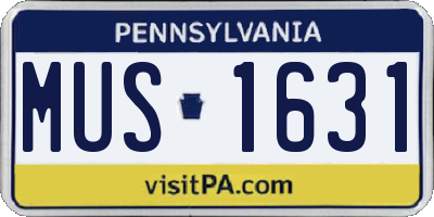 PA license plate MUS1631