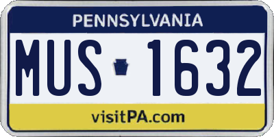 PA license plate MUS1632
