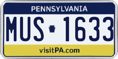 PA license plate MUS1633