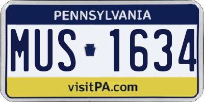 PA license plate MUS1634