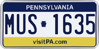 PA license plate MUS1635