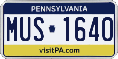 PA license plate MUS1640