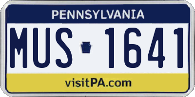 PA license plate MUS1641