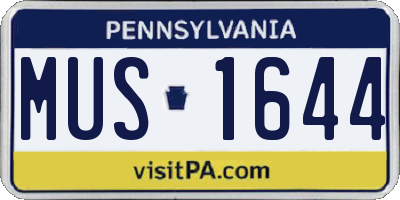 PA license plate MUS1644