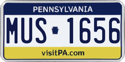 PA license plate MUS1656