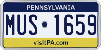 PA license plate MUS1659