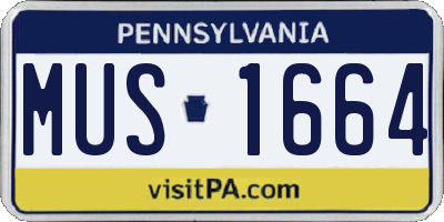 PA license plate MUS1664