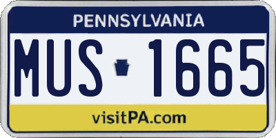 PA license plate MUS1665