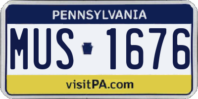 PA license plate MUS1676