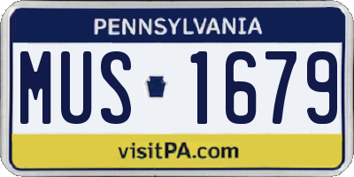PA license plate MUS1679