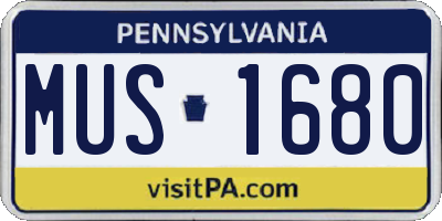 PA license plate MUS1680