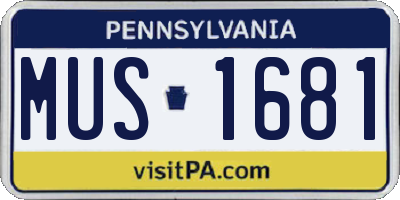 PA license plate MUS1681